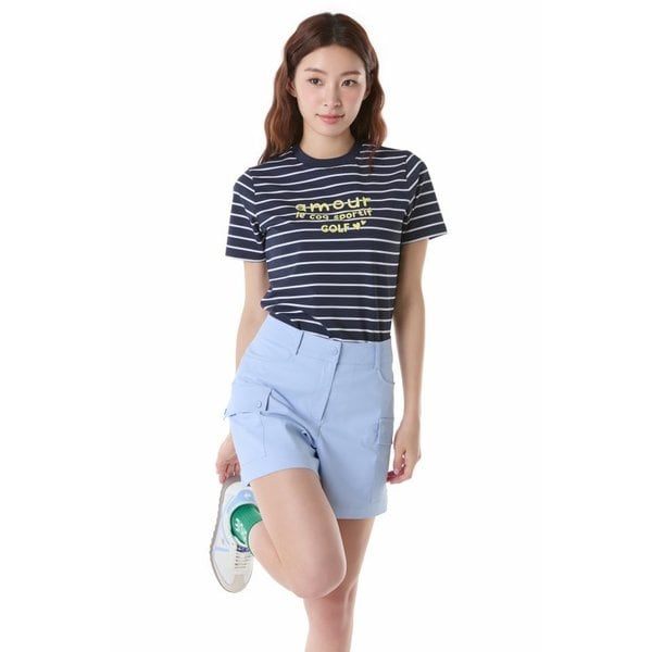 [여주점] 여성 스트라이프 라운드넥 반팔 티셔츠 GQ222LRS44  NAVY