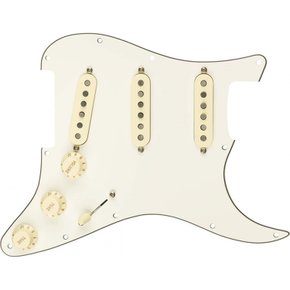 Fender 기타 부품 Pre-Wired Strat Pickguard, Custom Shop Fat 50`s SSS, Parchment 11 Hole PG