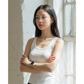1 + 1 캡내장 / 사초 베이직 라운드넥 민소매 티셔츠 3color