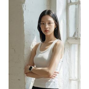 1 + 1 캡내장 / 사초 베이직 라운드넥 민소매 티셔츠 3color