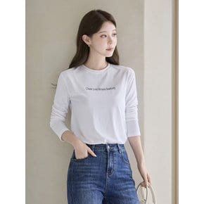 체이스 레터링 라운드 긴팔 티셔츠_M2608TS076C