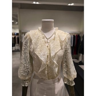 지고트 [파주점] 플로럴 레이스 프릴 시스루 블라우스 JR4A0BL343