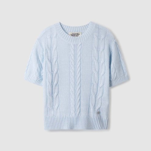 후아유 Summer Aran Cable Boucle Sweater WHKAE2692F