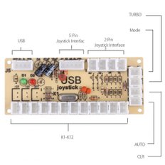 게비Vgeby DIY DIY 10 USB 컨트롤러 조이스틱 키트 아케이드 게임 제로 지연 아케이드 게임 키트