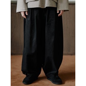 unisex cotton button balloon pants black