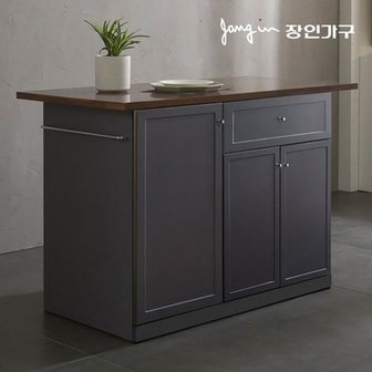 장인가구 쉐프 그레이 1200 아일랜드식탁 홈바(수납형)