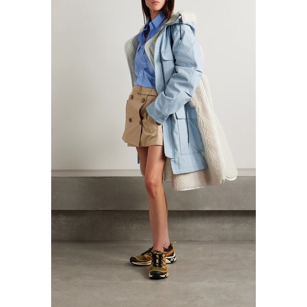 플리스 트림 코튼 블렌드 캔버스 후드 코트 1647597310201826