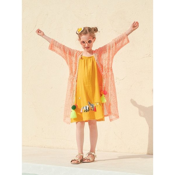 여름 비치 바캉스 레이스 여아 로브 가디건