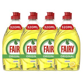 Fairy 오리지널 주방세제 레몬향 리퀴드 농축 기름때제거 320ml 4팩