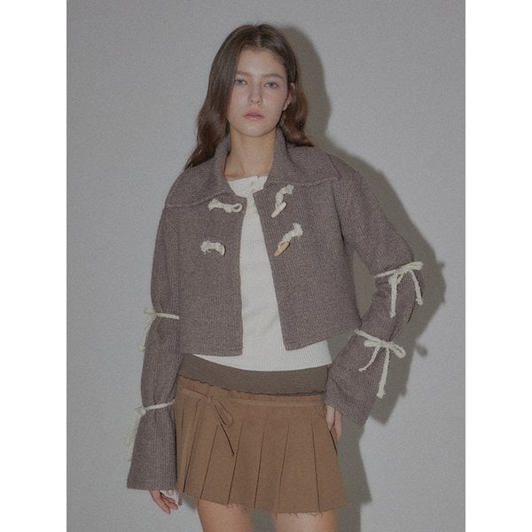 [리퍼브] MICHELLE SAILOR COLLAR CROP JACKET - HAZELNUT