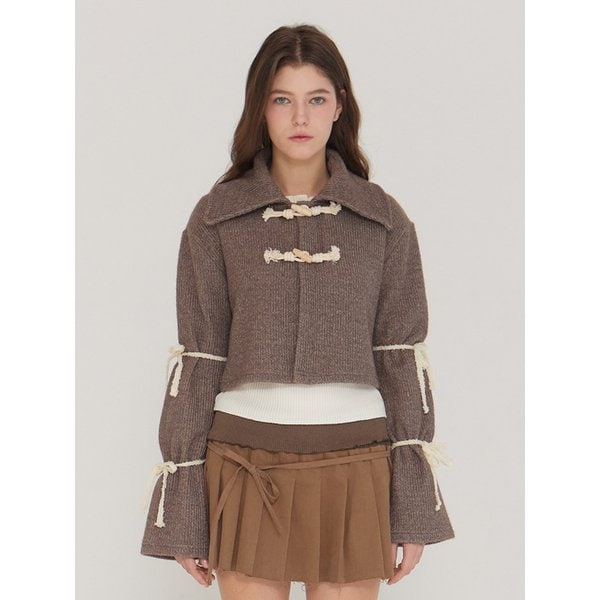 [리퍼브] MICHELLE SAILOR COLLAR CROP JACKET - HAZELNUT