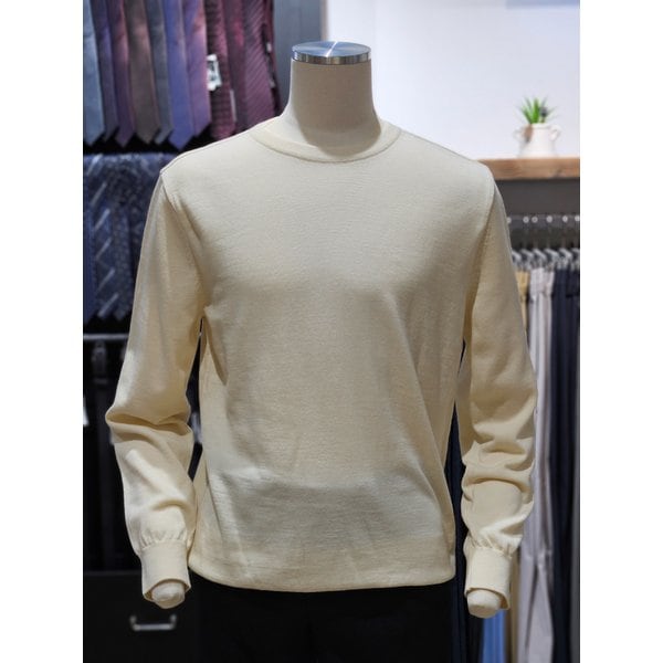 [시흥점] S/S  베이직 화이트 라운드 니트 (RPEMKT01A)