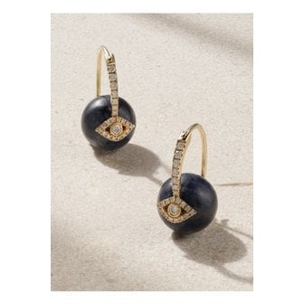 시드니 에반 시드니에반 이블 아이 14k 골드 사파이어 다이아몬드 이어링 블랙 1647597350997329