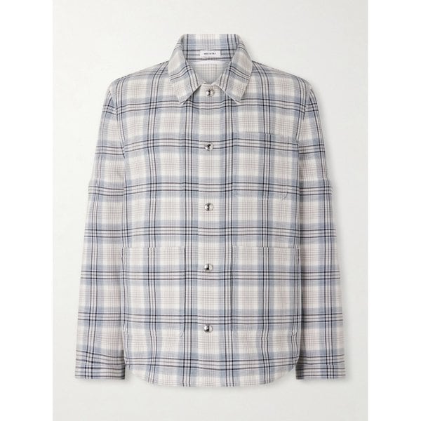 체크 코튼 블렌드 크레이프 오버셔츠 46376663162942018