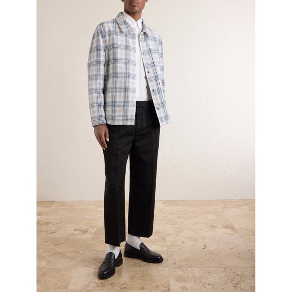 체크 코튼 블렌드 크레이프 오버셔츠 46376663162942018