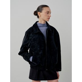 Classic Suede Blouson Jacket - Black