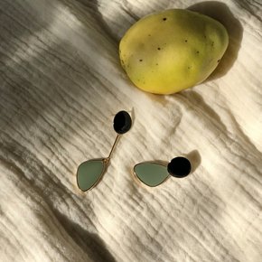 two tone unbal earrings (4colors)