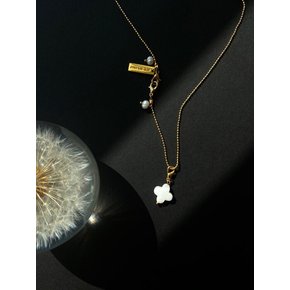 mini pearl ball chain necklaceⓗ *2way - 마스크목걸이[gold]