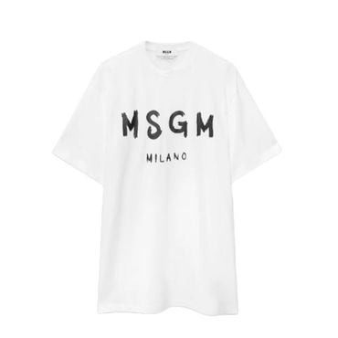 MSGM 엠에스지엠 브러쉬드 로고 반팔 원피스 2000MDA510 200002 01 여성