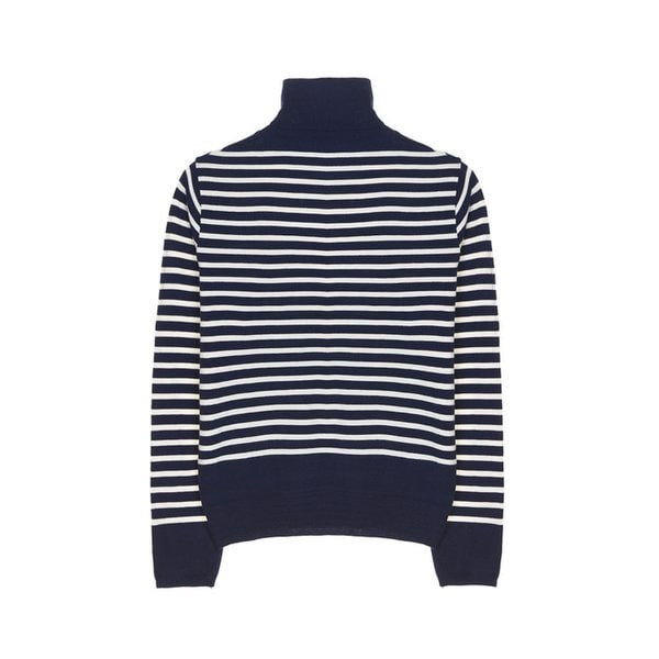 ESSENTIAL STRIPE TURTLENECK KNIT_NAVY