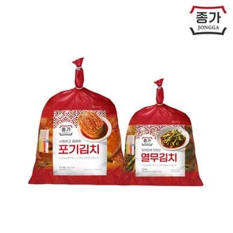 종가집 종가 열무김치 1.5kg(비닐) + 종가 총각김치 1.5kg