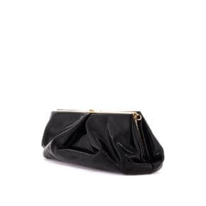 여성 large naplak clutch bag Black