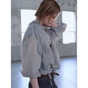 High Neck Shirring Jumper  Light Grey (KE6339M022)