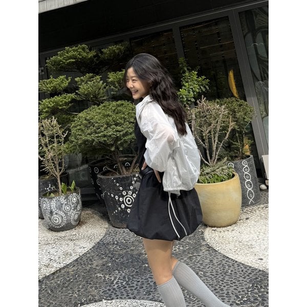 High Neck Shirring Jumper  Light Grey (KE6339M022)