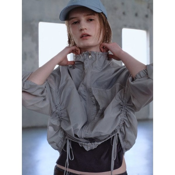 High Neck Shirring Jumper  Light Grey (KE6339M022)