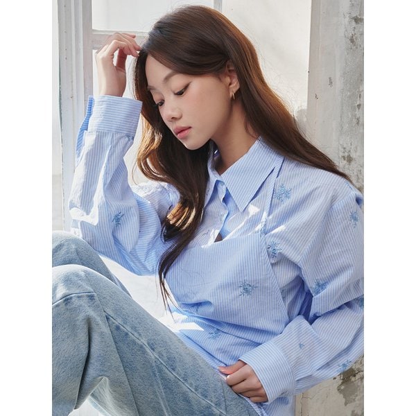 Embro Halter Wrap Shirts Set_blue