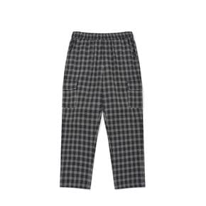 SP ALTERNATE CHECKED WIDE CARGO PANTS-BLACK