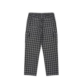 SP ALTERNATE CHECKED WIDE CARGO PANTS-BLACK