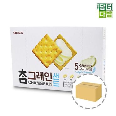  크라운 참그레인 샌드 256g 1BOX 8개입 크라운제과 참그레인 참샌드 참과자