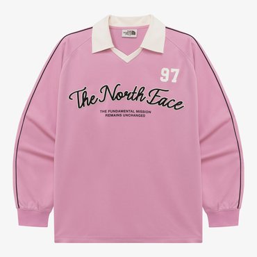 노스페이스 [노스페이스 공식] NT7TR04L 화이트라벨 TNF 크루 칼라 긴팔 티_LIGHT PINK