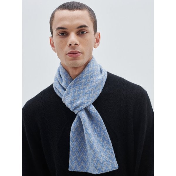 100% 캐시미어[M23APE035]Mosaic  petite muffler(Light Grey)