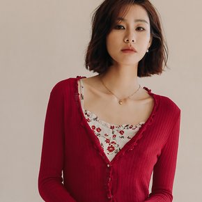 LS_Red pearl cardigan