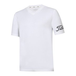 타이틀리스트골프반팔티 CQK TKPMS1205-01 V-NECK T-SHIRT WHITE