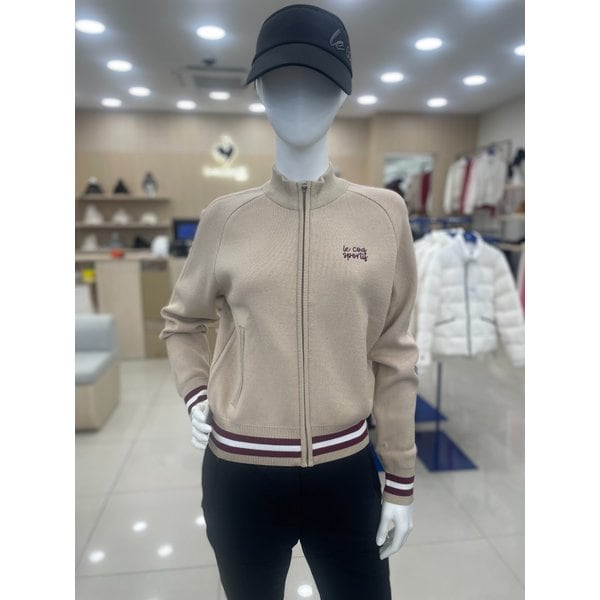 [여주점] 여성 자카드 그래픽 포인트 스웨터 풀집업 점퍼  GQ122LKC13  BEGE