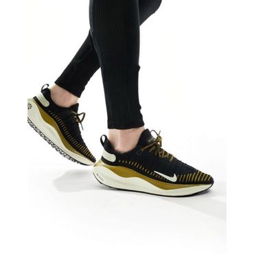 이스퀘어 4276015 Nike Running React infinity Run Flyknit 4 sneakers in black and gold