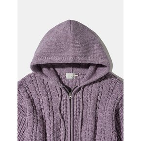 Purple Gradation Hooded Zip-Up Cardigan C9