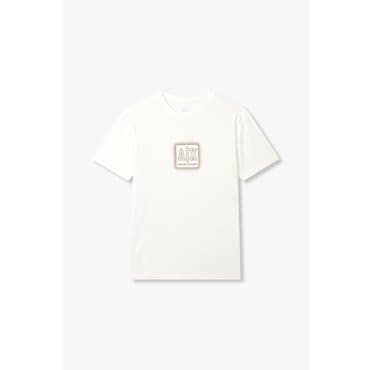 ARMANI EXCHANGE AX남성 로고 프린트 크루넥 티셔츠A415130011오프화이트