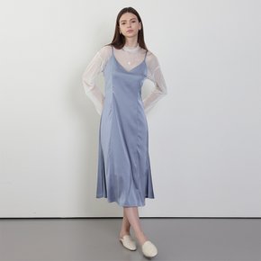 [베누스 사틴 슬립 드레스_블루]Venus Satin Slip Dress