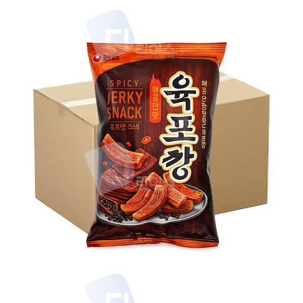 확대된 대표 농심 육포깡 매콤한맛 90g 12개 바삭한 육포과자 맥주안주 간식(1)