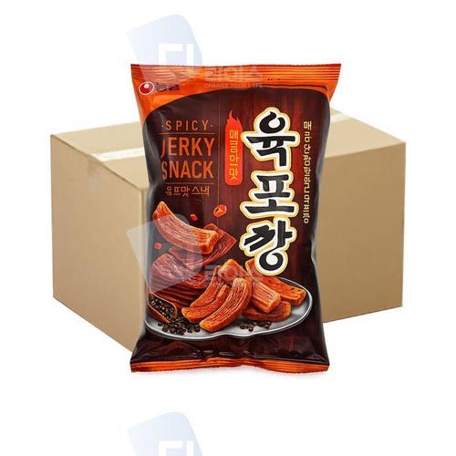 농심 육포깡 매콤한맛 90g 12개 바삭한 육포과자 맥주안주 간식(1)