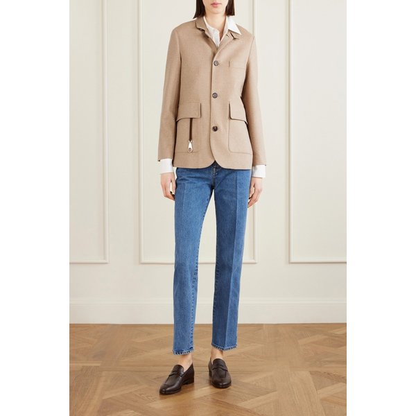 스웨이드 트림 실크 트위드 재킷 46376663162953715