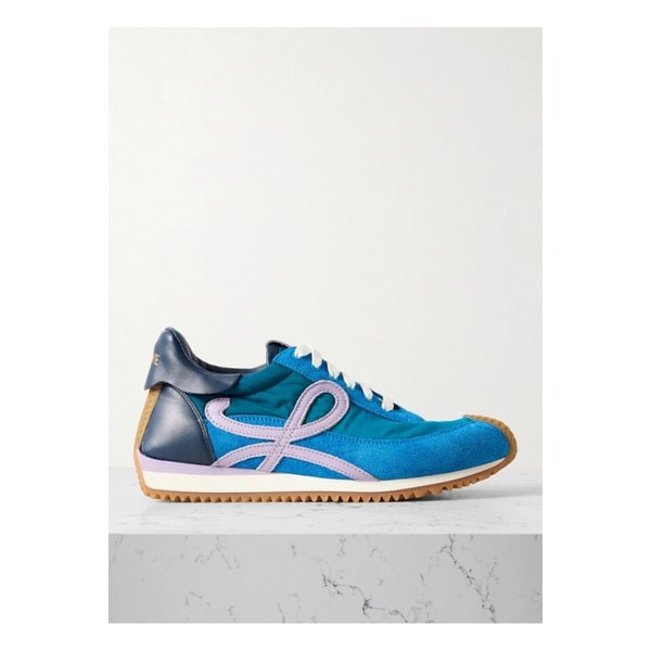 플로우 러너 2.0 가죽 트리밍 셸 스웨이드 스니커즈 브라이트 블루 1647597352781080