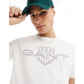 GANT 간트 라지 쉴드 로고 티셔츠 인 화이트 8376439