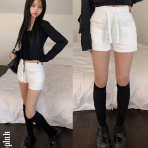 / 엘버 밴딩 스트링 코튼 숏 팬츠