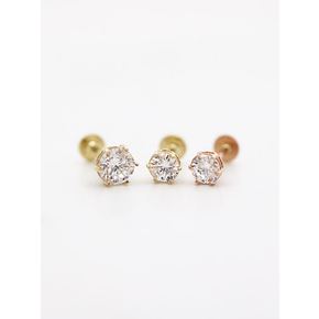 14K 큐빅 라블렛 피어싱 4mm, 5mm