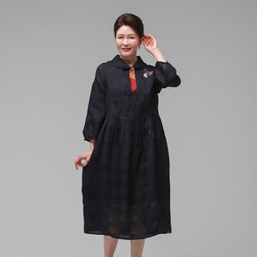 더하랑 정갈드리 여름 인견 원피스 네이비